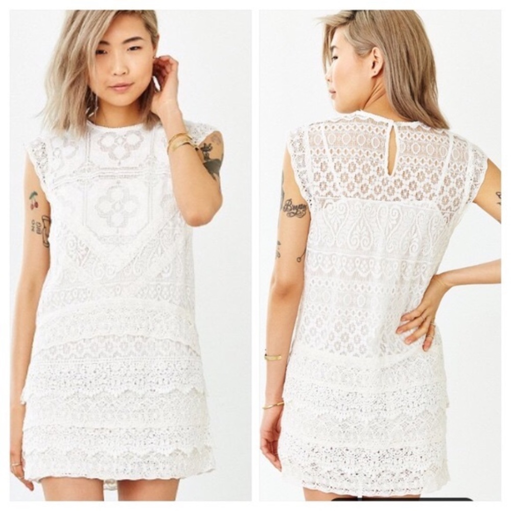 Kimchi Blue Mary Mac White Lace Crochet Dress